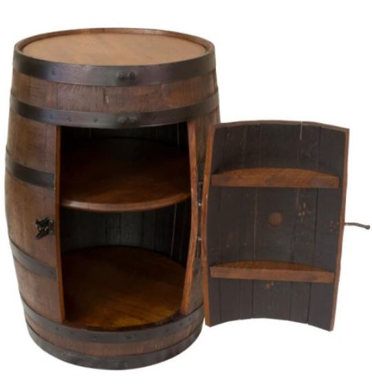 Best Craft Furniture - Red Oak Whiskey Barrel Cabinet